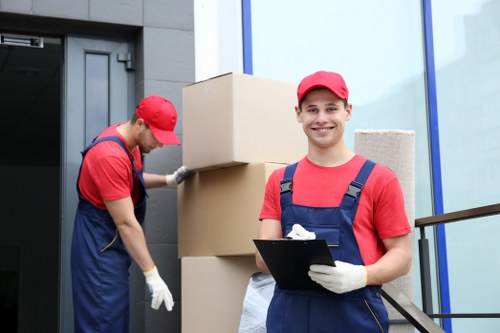 Staff reviewing safety procedures in a storage environment