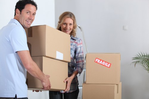 Moving van loading belongings for flat removals in Hamptonhill